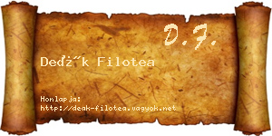 Deák Filotea névjegykártya
